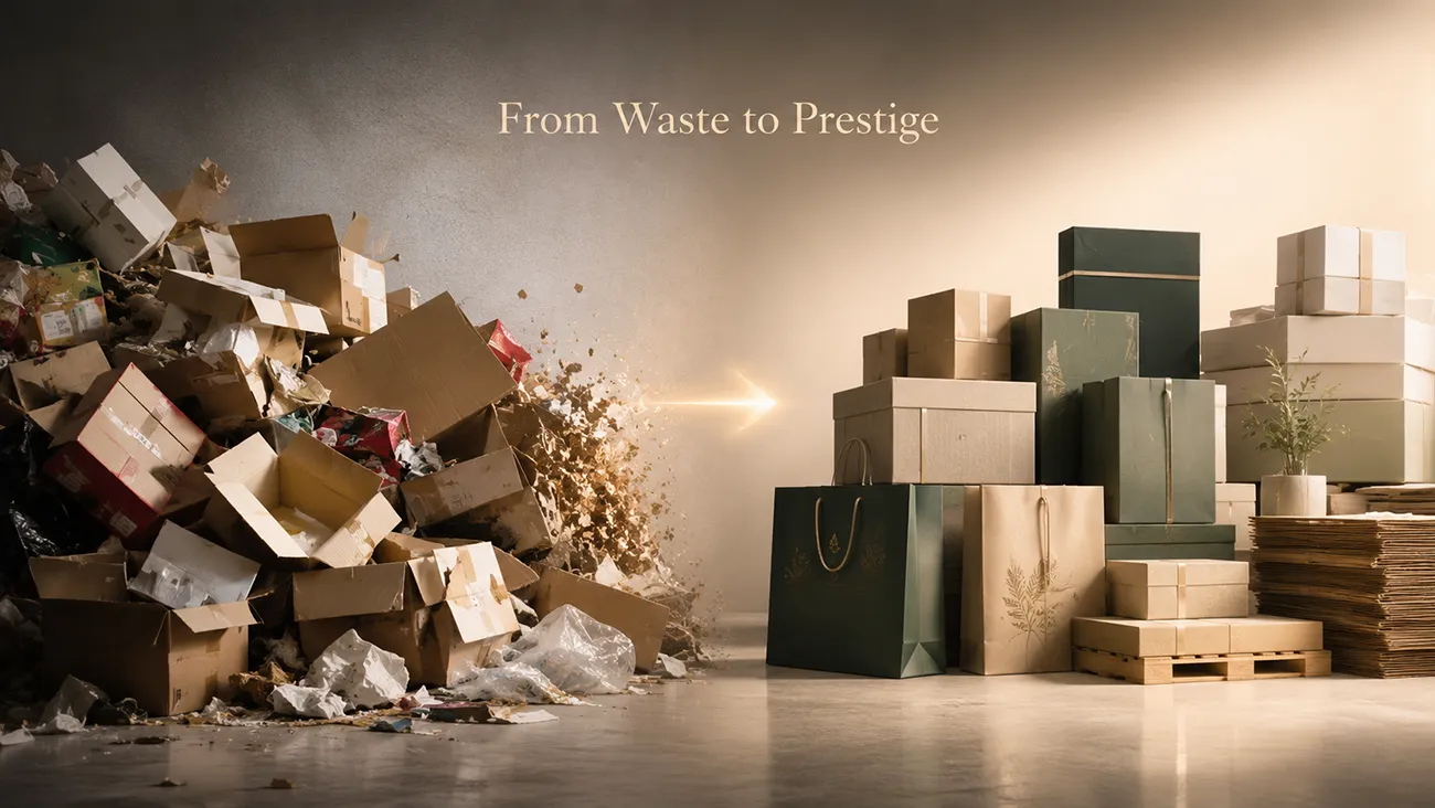 From waste to prestige, transforming discarded packaging into premium luxury custom paper packaging for export brands